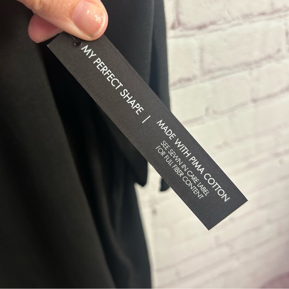 Tahari New My Perfect Shap V neck pima cotton top size 1X plus gothic chic - Picture 6 of 8